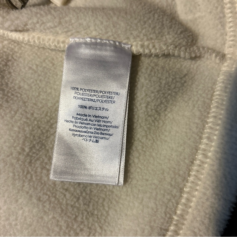 Chaps Womens Fleece Vest Size Large Full Zip Beige Pockets Casual - Picture 7 of 11